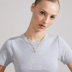 Zhuri 2-i-1 Halskæde, Gold Plated, 40+46 cm